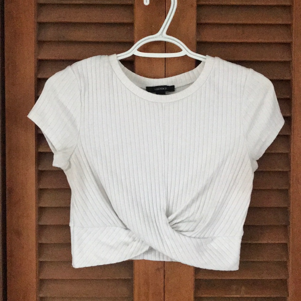 forever 21 white crop top